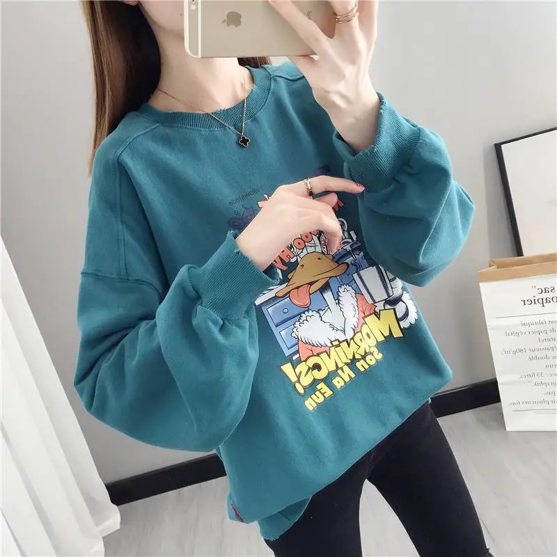 新手批发衣服怎么拿货学院风圆领卫衣女潮ins圆领卫衣地摊批发服装地摊照片