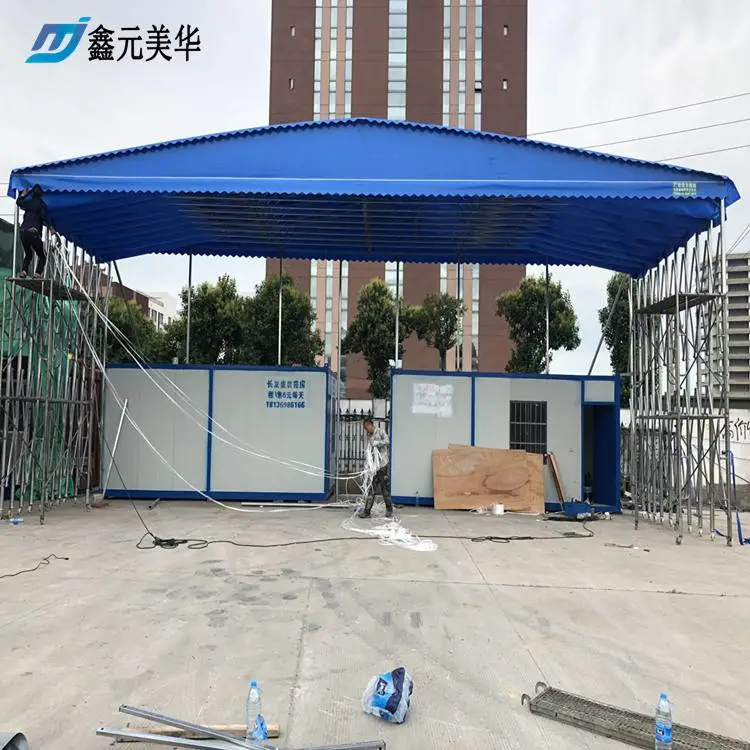 周口物流推拉篷,工厂卸货区伸缩篷房是什么样的
