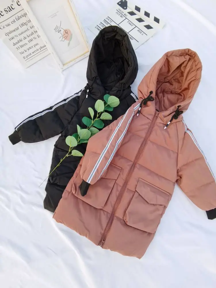 吉林时尚羽绒棉服批发潮童地摊服装批发一手货源小童男孩中长款外套潮