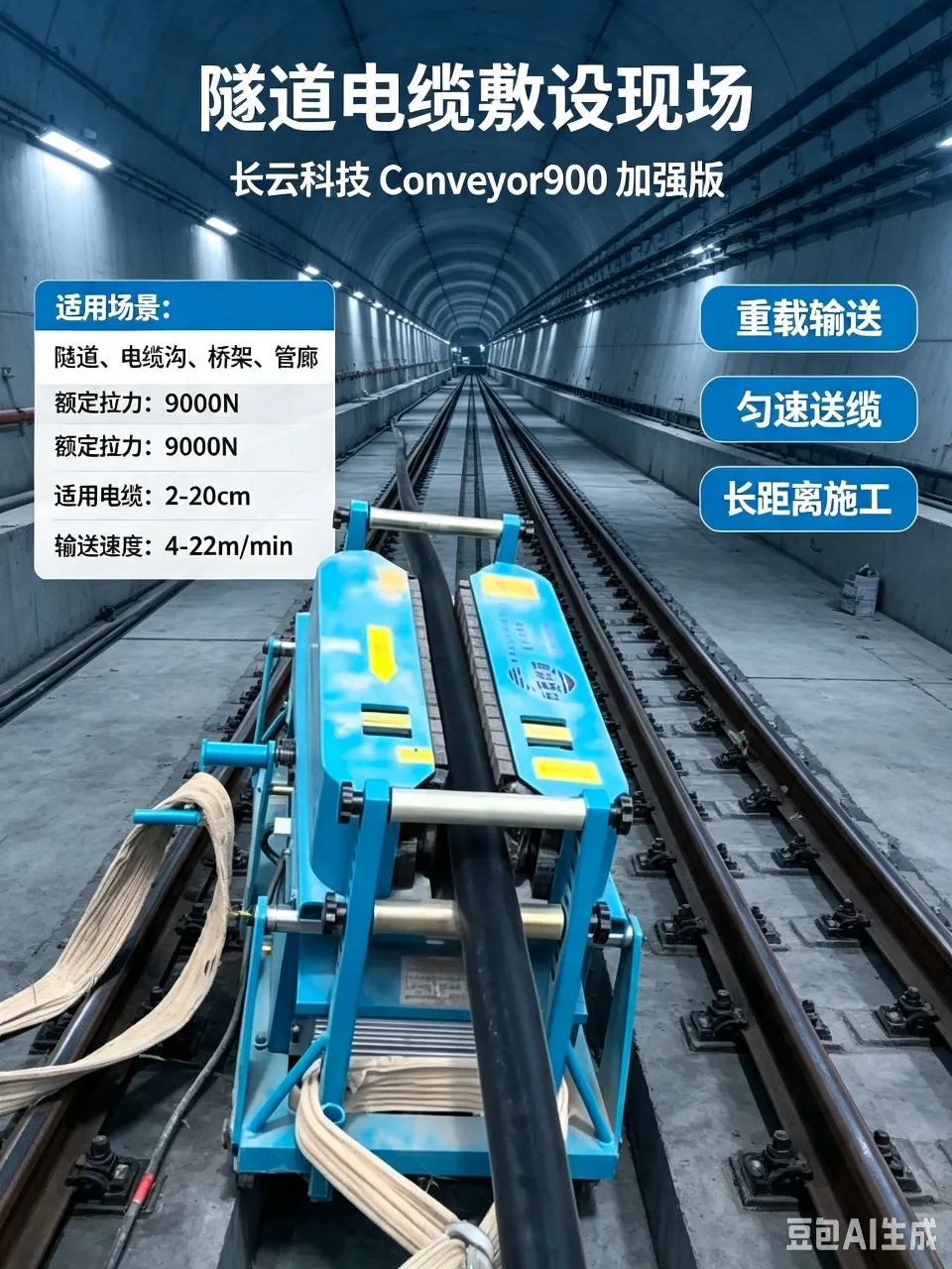 CY-8型电缆输送机低速版怎么调速度多少距离放一台长云科技