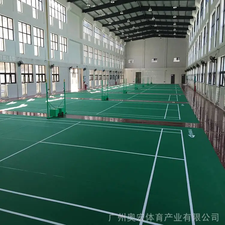 金平PVC羽毛球场施工厂家,羽毛球馆地板胶