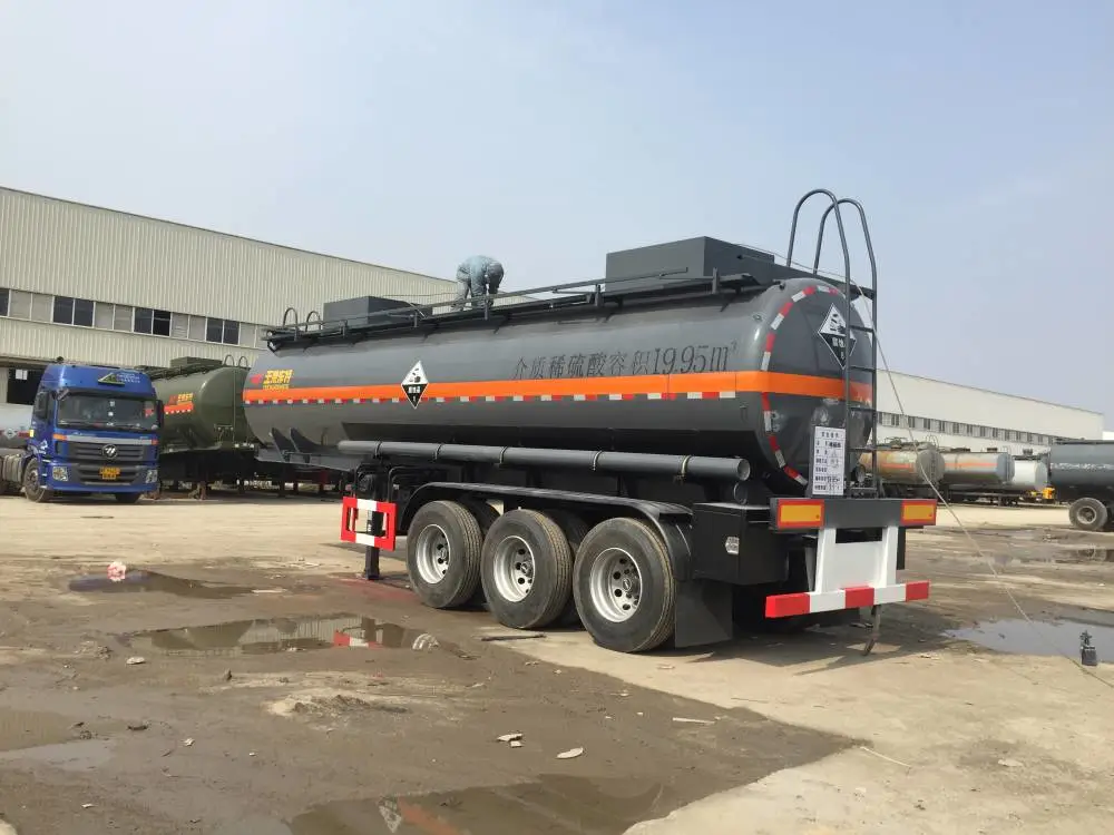 空气悬挂危险品半挂车,钢衬塑罐车 内滚塑罐车在线报价