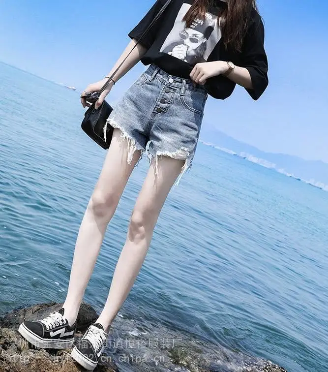 浙江嘉兴牛仔短裤男夏简约纯棉一手女式牛仔短裤短裙批发