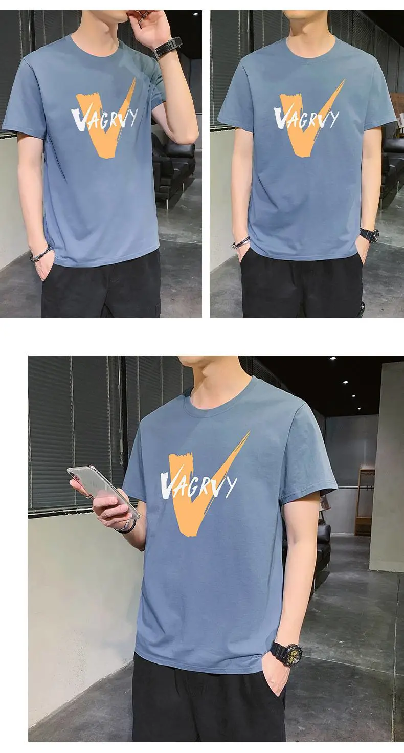 云南玉溪一手货源***男装义乌库存尾货处理网男士t恤圆领宽松上衣