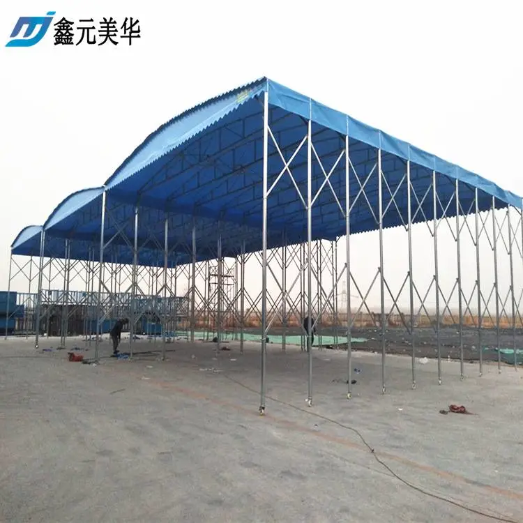 周口物流推拉篷,工厂卸货区伸缩篷房是什么样的