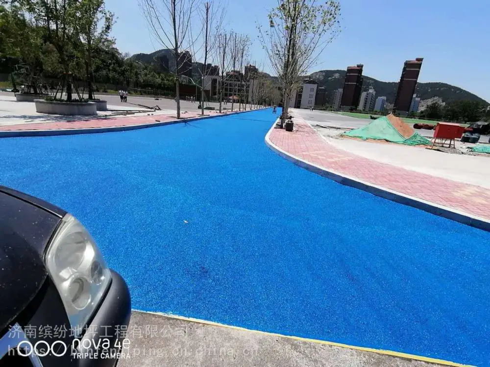 商河彩色陶瓷颗粒路面价格，商河环氧地坪价格