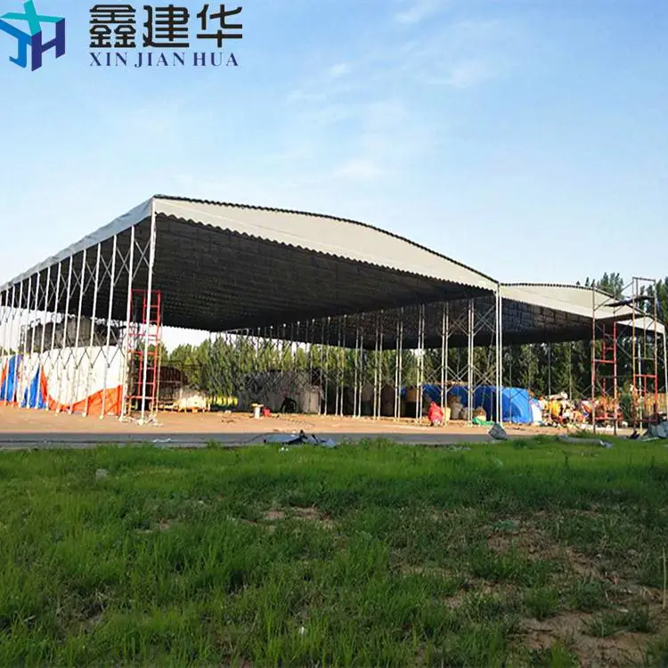 深圳龙岗夜市烧烤伸缩雨篷大型加厚实物图片