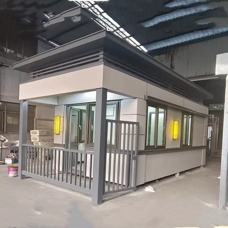 街道执勤岗亭小区出口门卫室会议室 一室一卫学校带阳台岗亭 订做街道执勤岗亭