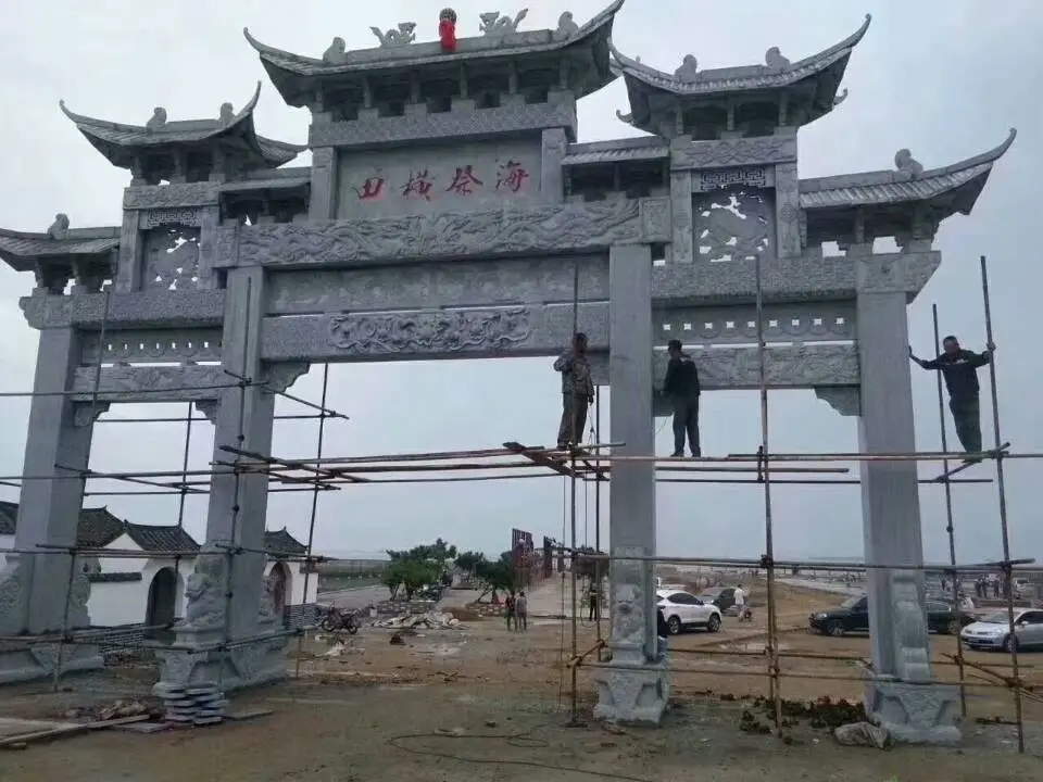 营口市新农村石雕牌楼门楼产地批发