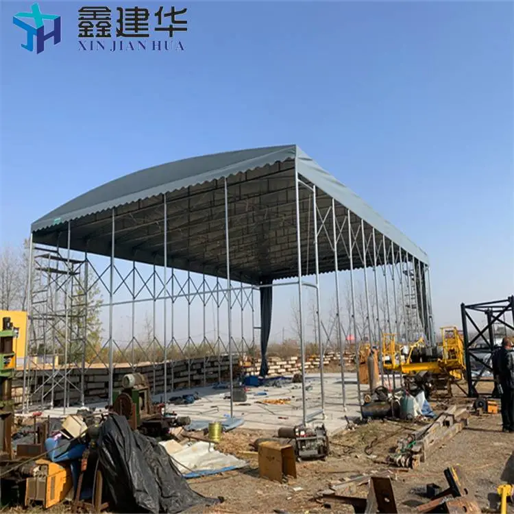 电动雨棚加工厂 大型钢结构雨棚 抗风力强 涿州