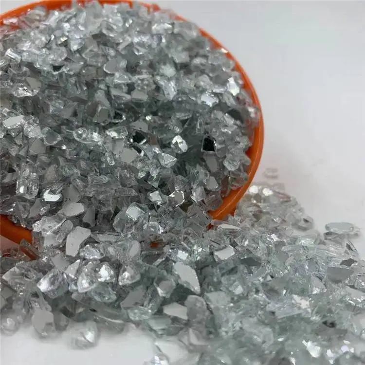人造板材水池台面用玻璃砂不规则彩色玻璃渣 外墙装饰点缀用镜面砂