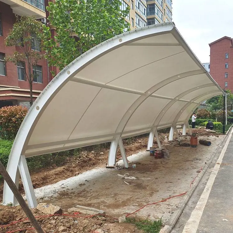 顺发生产SFMJG4356摩托车室外停车雨篷 定制膜结构车棚膜布