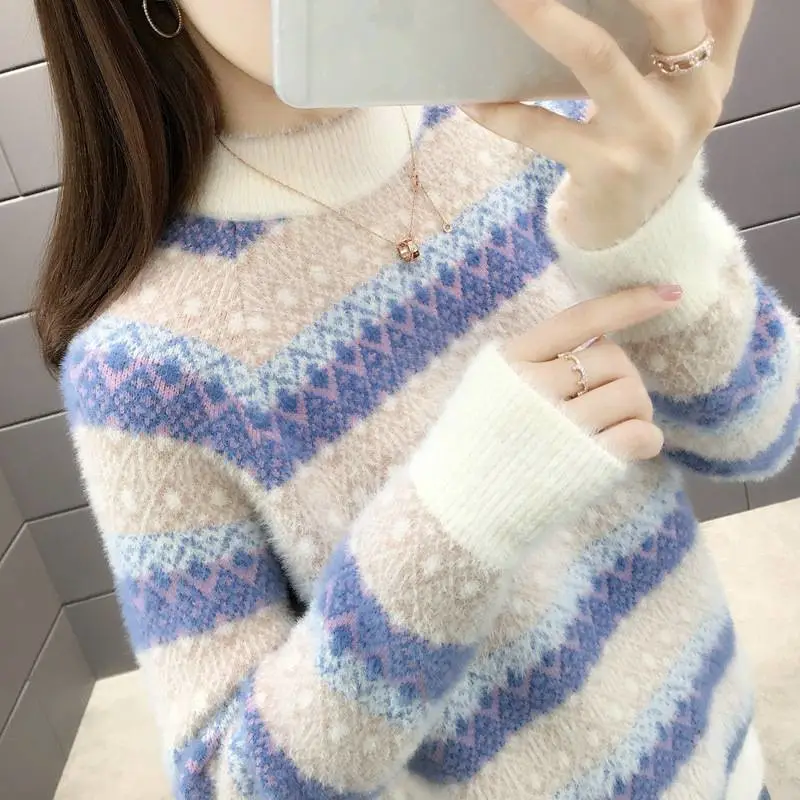 义乌地摊服装批发市场宽松打底衫套头毛衣女尾货服装批发市场