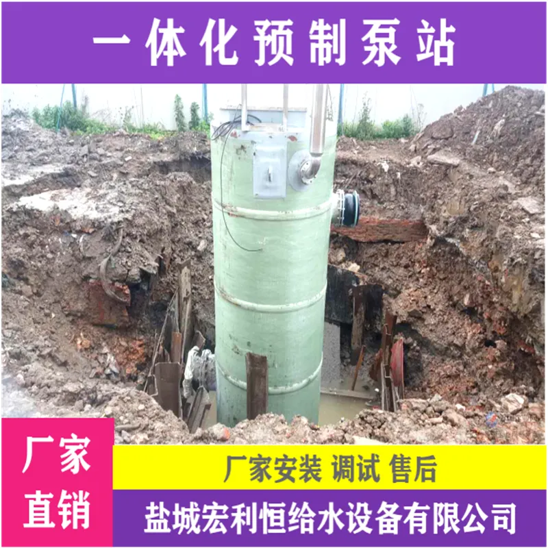 湖州南浔 玻璃钢污水提升泵站 雨水提升泵站设备 设备安装图