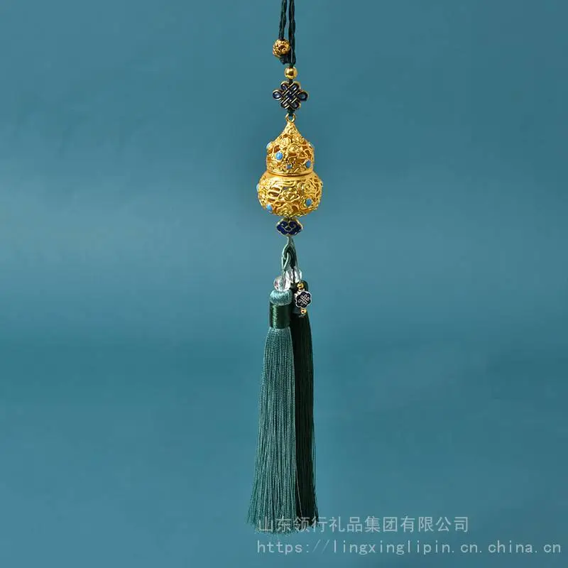 车载吊坠复古镂空葫芦汽车挂件车内装饰品吊饰平安双流苏吊坠挂饰