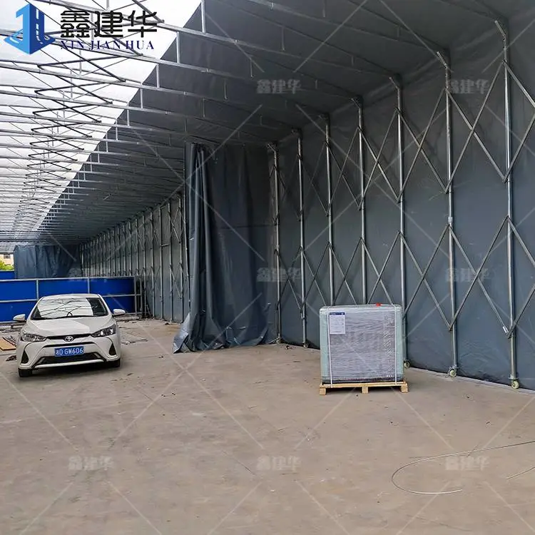 怀化伸缩移动推拉棚 大型电动推拉雨棚 厂家供应