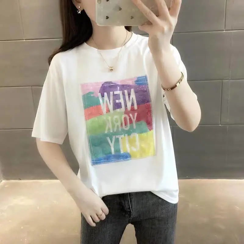 江湖地摊货源批发网女纯棉尾货短袖批发尾单工厂短袖10元一件摆摊服装