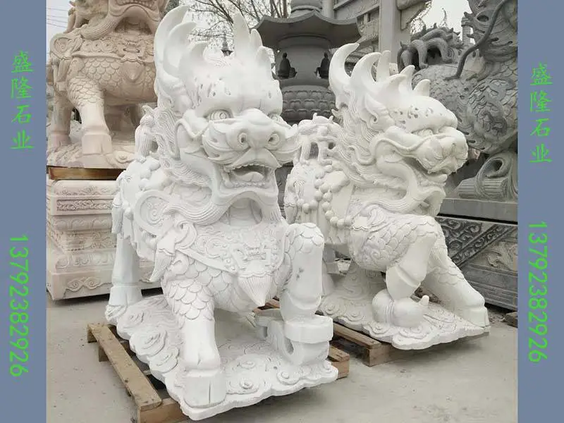 ***石麒麟黄锈石雕刻 别墅门口***摆件 山东嘉祥加工