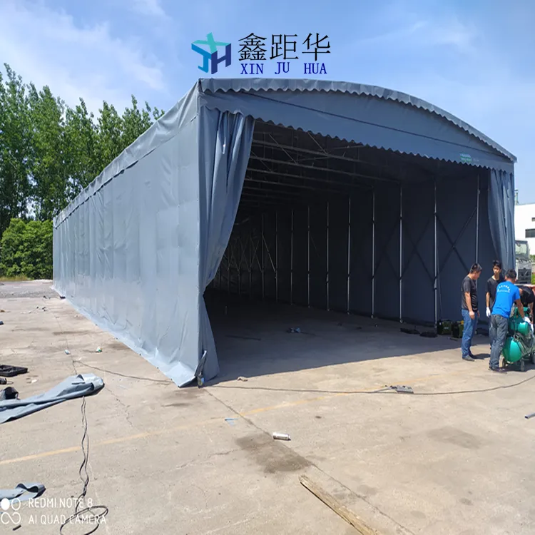 四川巴中带轨道伸缩蓬工业仓储篷【制作商】