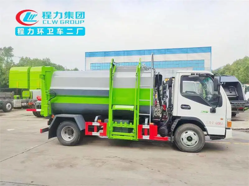 车厢可卸式搅拌车出售 3吨勾臂式垃圾车参数报价