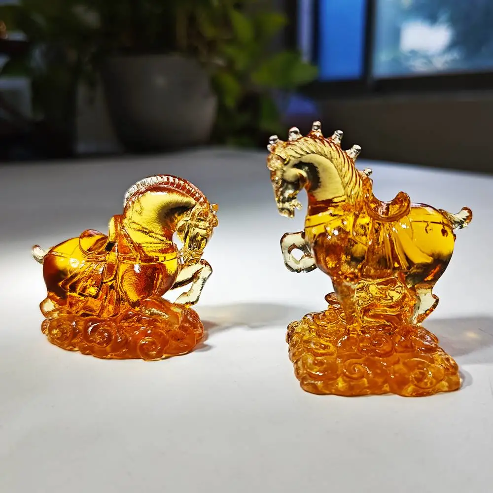 琉璃马工艺品，琉璃小唐马摆件 琉璃禅意工艺品，琉璃香插茶宠礼品，琉璃公仔定制马年纪念品礼品商务礼品
