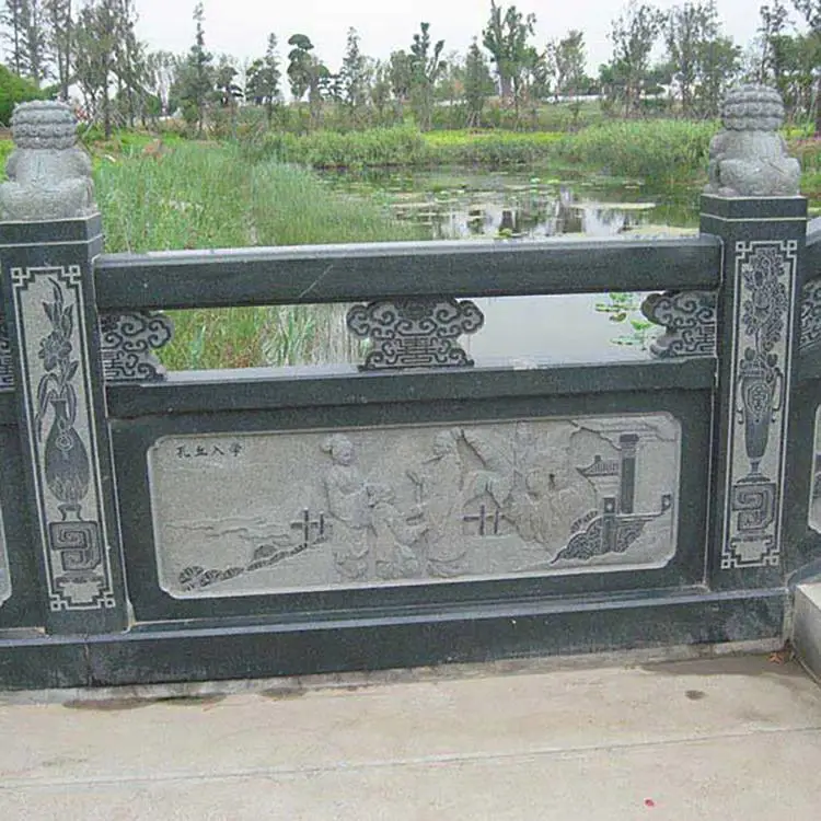 花岗岩石护栏 河道石雕护栏厂家 天然石材栏杆 市政水利工程用