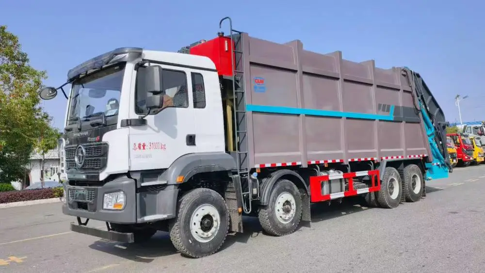 陕汽德龙M3000S前四后八40方大型压缩垃圾车