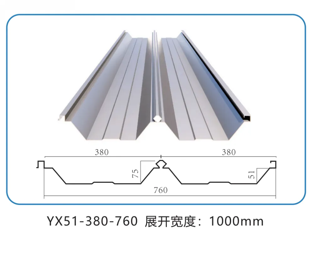 屋面760型180度锁边，YX51-380-760型屋面角驰瓦