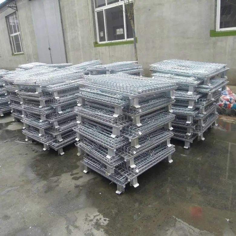 金属周转箱生产 镀锌丝仓库笼 钢丝周转框