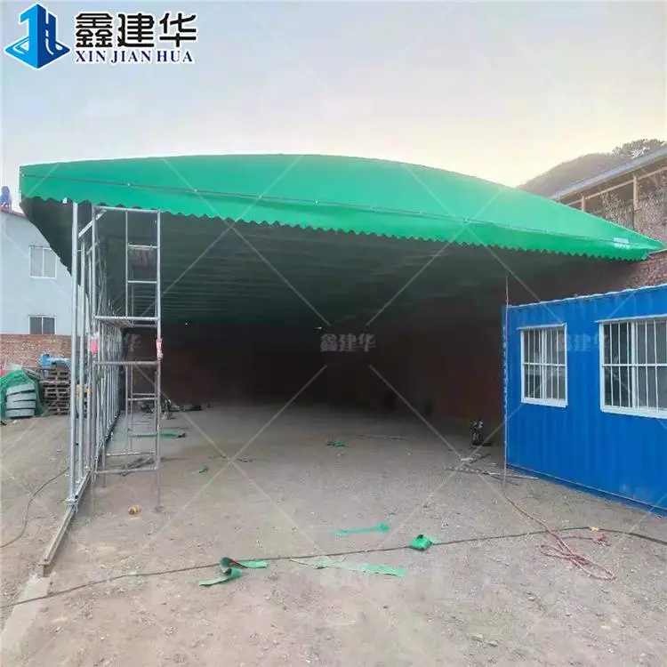 厦门膜结构促销棚电动控制棚悬空电动雨棚