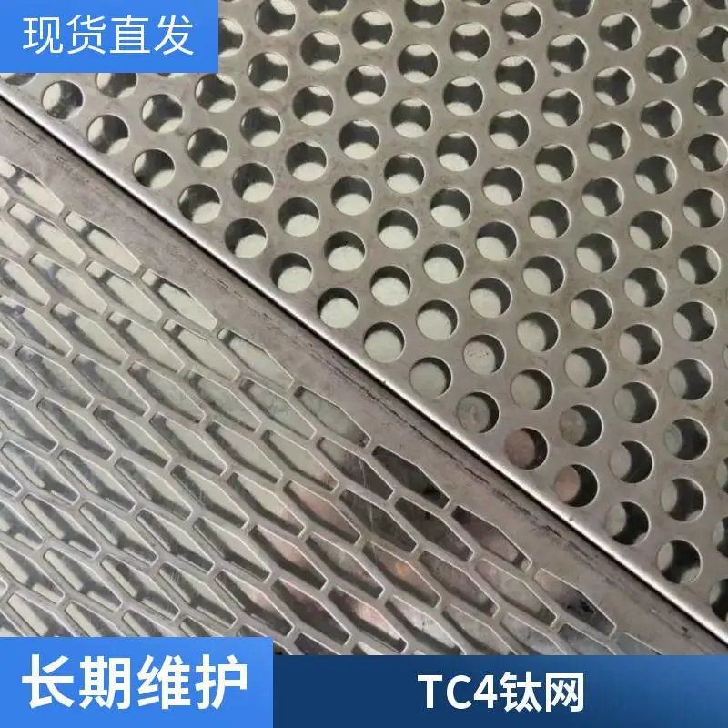 圆孔钛筛网TC4洞洞钛网4mm孔径TA13mm孔径海水防护隔离板圆孔