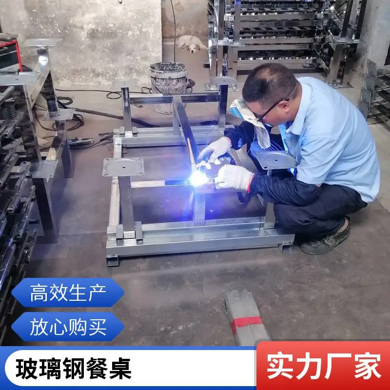 新款快餐桌椅简约员工食堂单位连体4人位6人位组合学校餐桌
