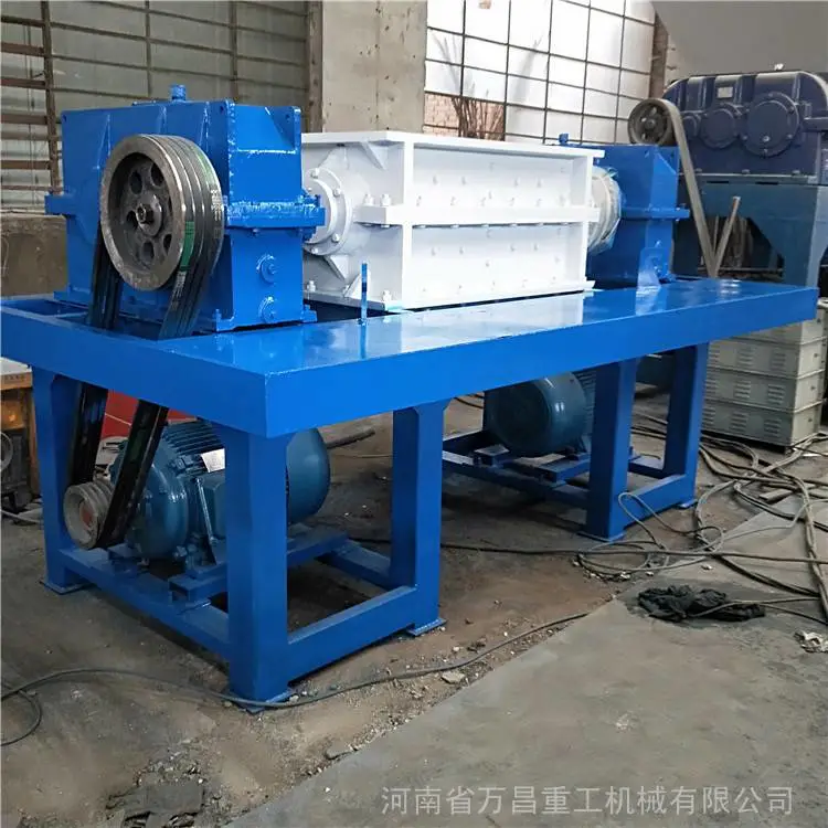 双轴废铝撕碎机 无尘不锈钢 废油桶破碎设备 产量大效果好