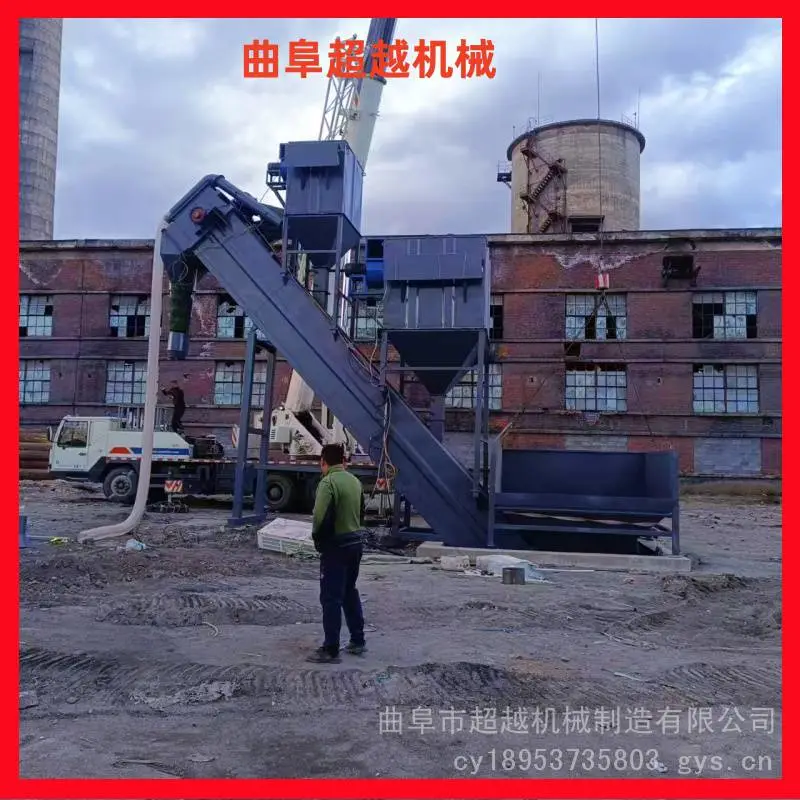 港口集装箱散水泥卸车机 粉煤灰粮食输送机 固定式大料斗无尘卸灰机