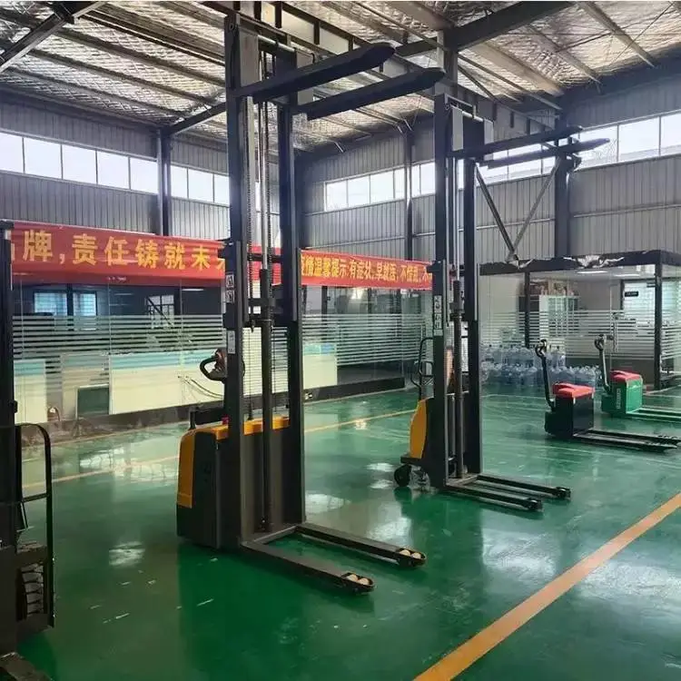 1吨1.5吨2吨全电动堆高车步行式电动搬运升高叉车 液压搬运堆高机