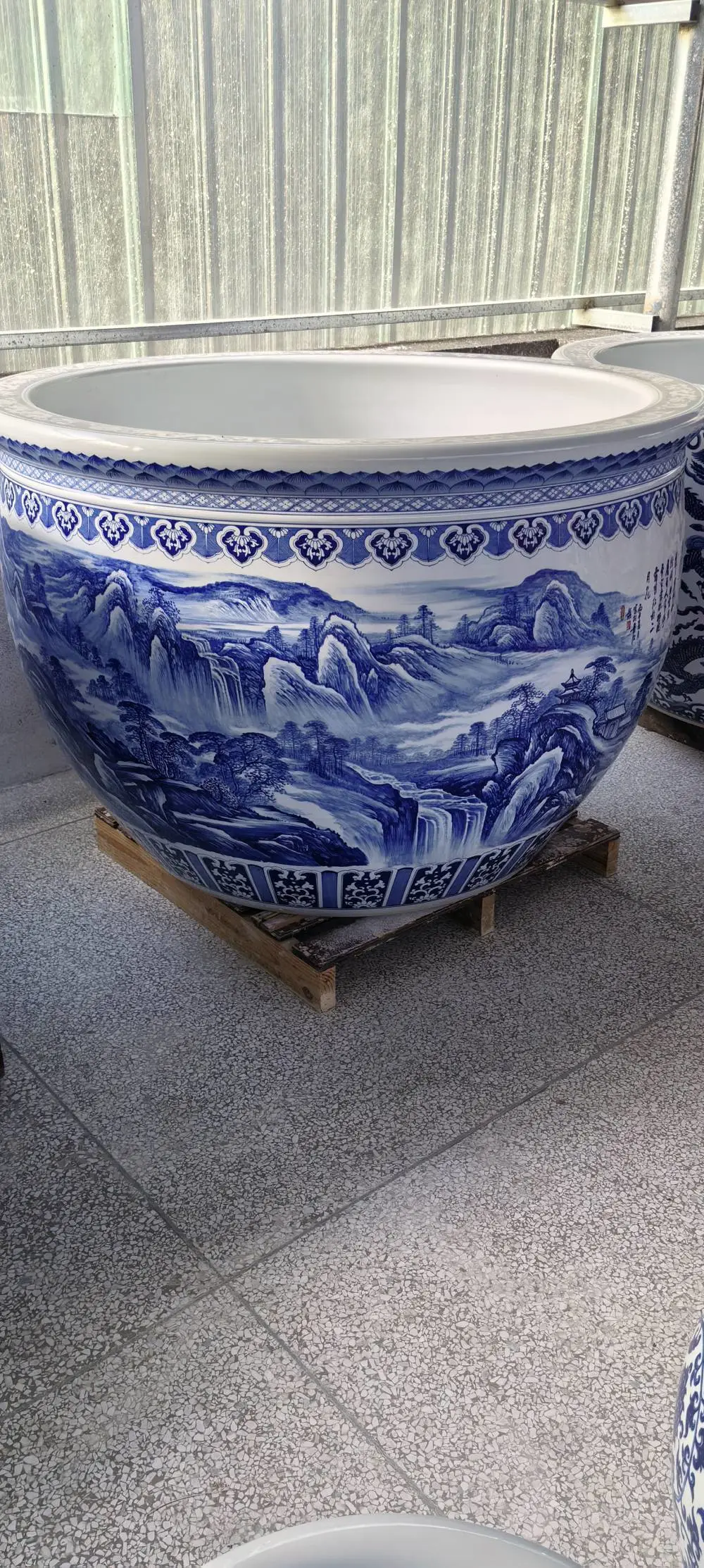 陶瓷大缸 门海陶瓷大缸陶瓷1.2米 1.5米酒店装饰摆件 庭院养鱼景德镇