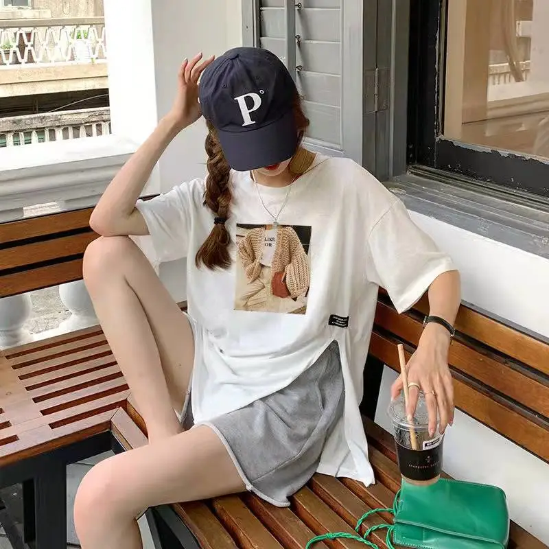 广西北海银海女士服装搭配精梳棉T恤地摊杂款服装批发