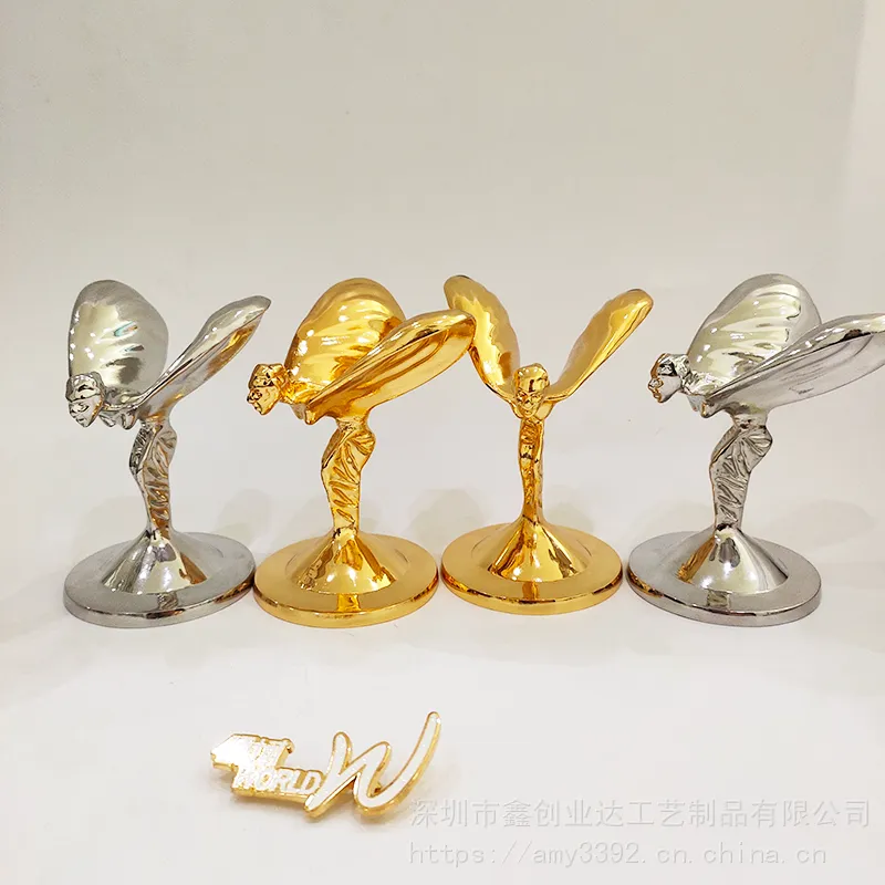 劳斯莱斯小金人车标定制，厂家现模定制定制，金属立体车标