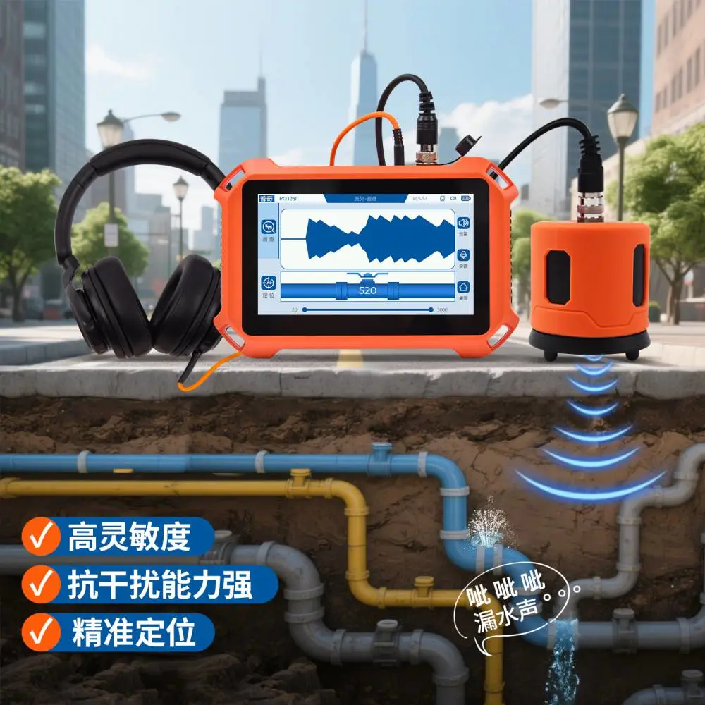 普奇PQ12***漏水检测仪 家庭管道微渗漏检测仪 测深0.5米 智能漏水检测仪器 楼栋水管漏水检测仪
