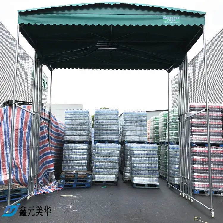 周口物流推拉篷,工厂卸货区伸缩篷房是什么样的