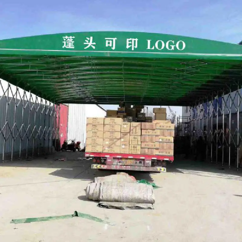 顺发定做大型推拉蓬 制作电动伸缩篷 室外折叠遮阳蓬