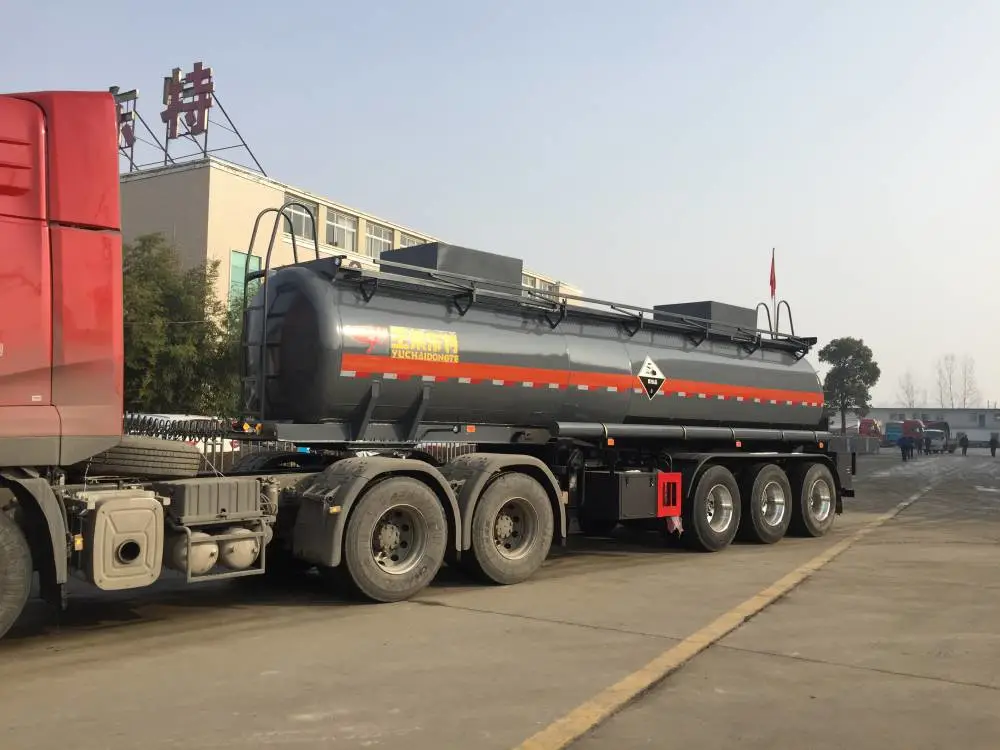 新国标8类危险品罐车,酸钢衬塑罐车 钢衬塑罐式半挂车制造工厂