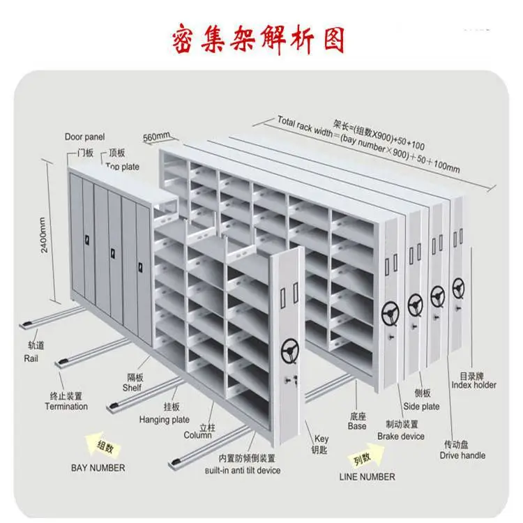 昆明移动档案室密集柜定制批发正冠办公家具