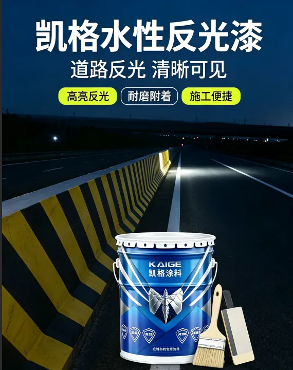 WB04-17 水性硅丙反光涂料 交通护栏防撞墩高亮反光漆环保水性漆