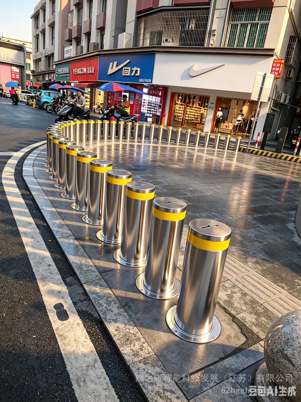 全国供应海康大华安快百胜启功杰田智能电动液压升降柱停车场自动路桩学校安防遥控路障不锈钢柱包安装