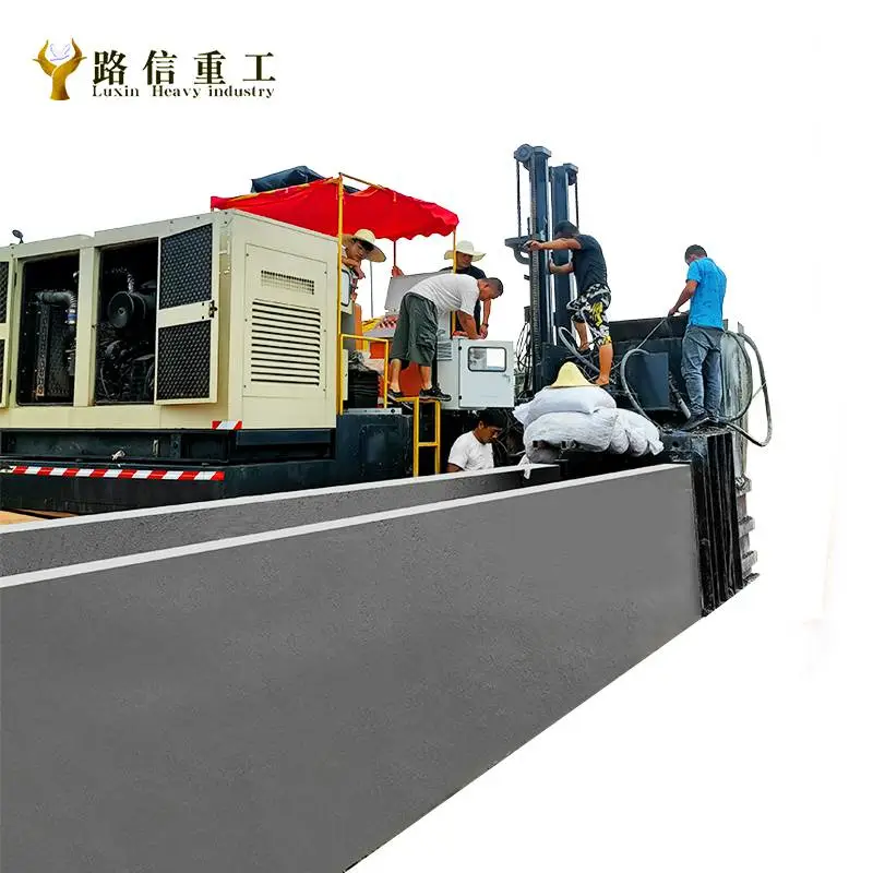 排水沟滑模机施工 防撞墙路缘石滑膜机 路边路肩石成型机路信重工
