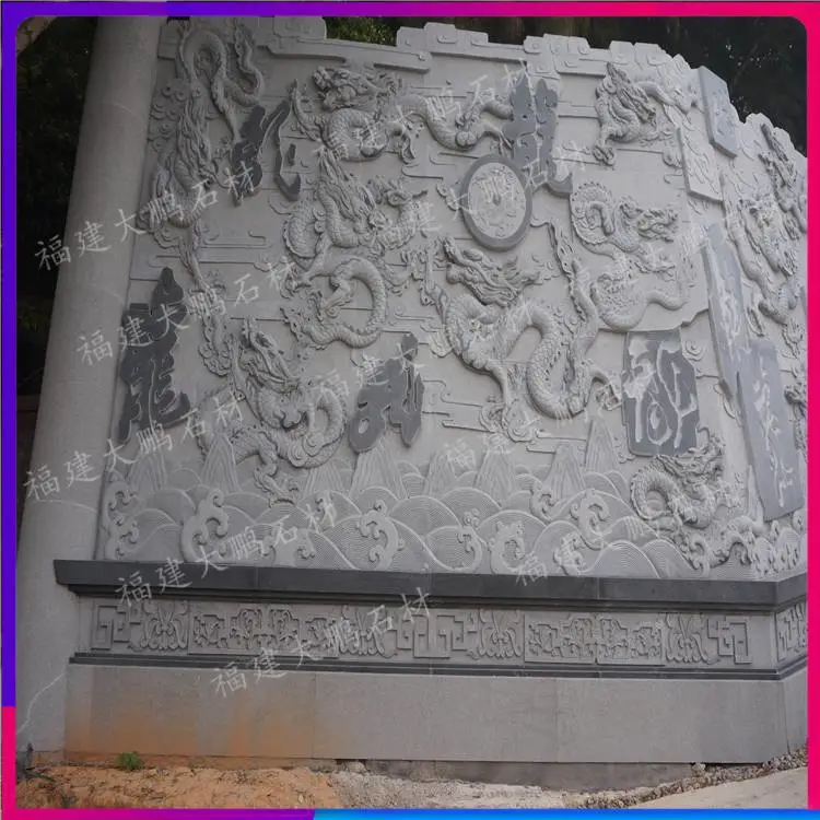 福建惠安石雕浮雕祖厝祠堂青石浮雕 雕刻浮雕照壁定制福建石雕协会大鹏石业