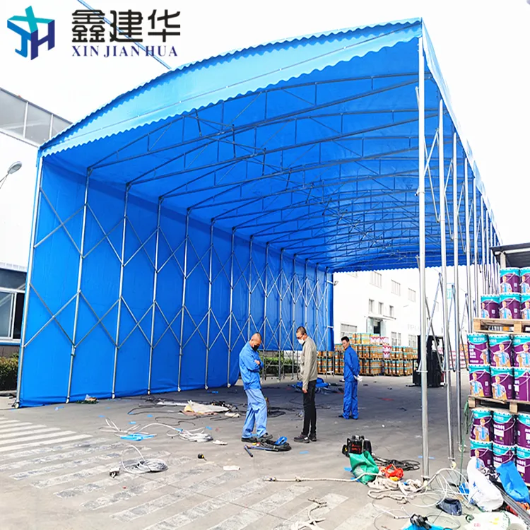 大型仓库活动雨棚 活动堆积门电动棚 公司衡水
