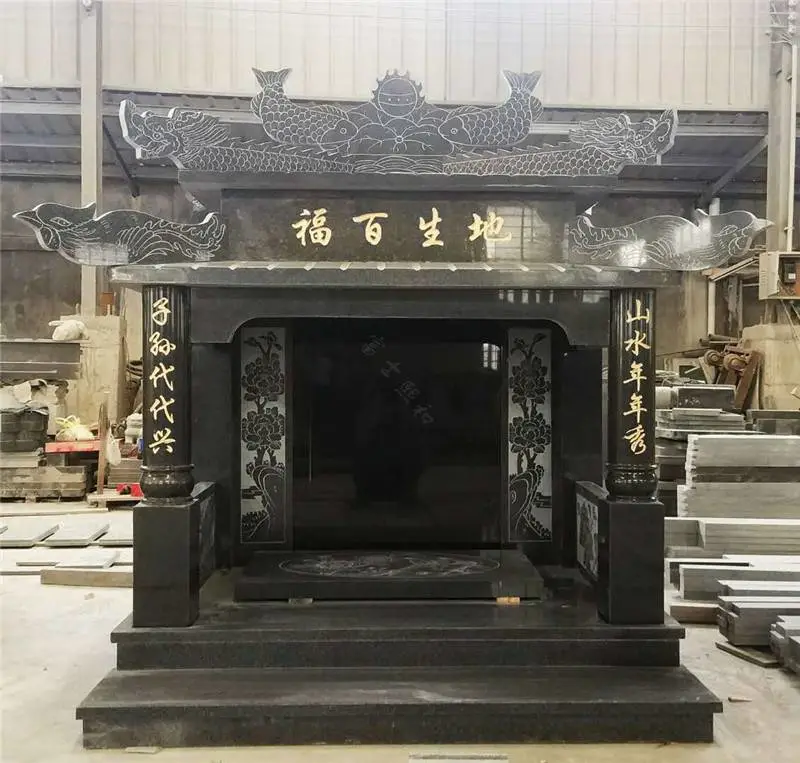 现代公墓墓碑样式图片 本地芝麻白石雕墓石厂 附近火葬碑