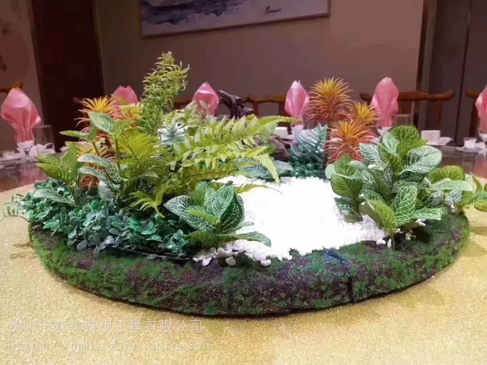 学校假苔藓绿植墙花艺软装植物造景